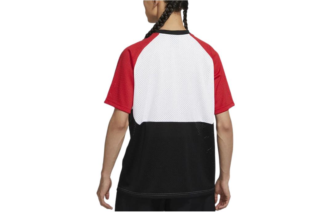 Men's Nike Contrast Color Stitching Round Neck Pullover Short Sleeve Colorblock T-Shirt CU4122-100