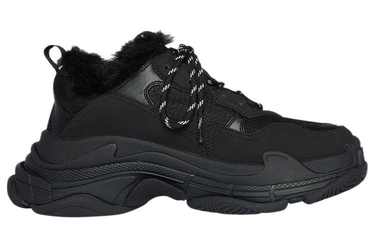 Balenciaga Triple S Sneaker 'Faux Fur Black' 668563W3CQ51000