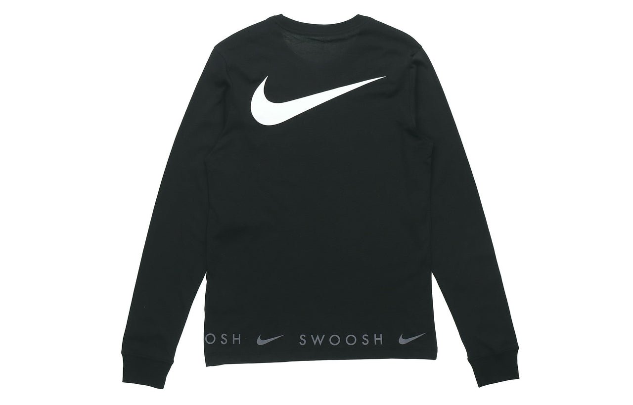 Nike Sportswear Swoosh Casual Sports Crew-neck Long Sleeve Black DA0336-010