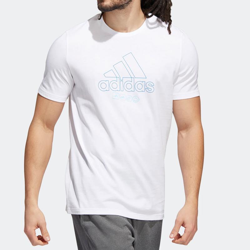 Men's adidas Minimalistic Alphabet Logo Printing Athleisure Casual Sports Round Neck Short Sleeve White T-Shirt IB9429