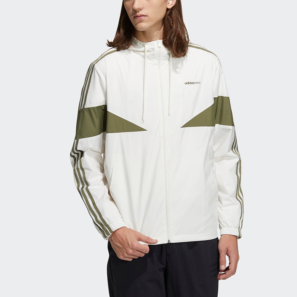 adidas neo M Icons 3s Wbkr Casual Sports Contrasting Colors Hooded Jacket White H14231