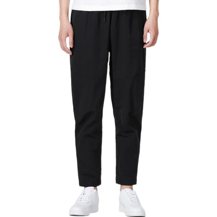Men's Nike Solid Color Logo Printing Drawstring Lacing Straight Casual Pants/Trousers Black DQ4344-010