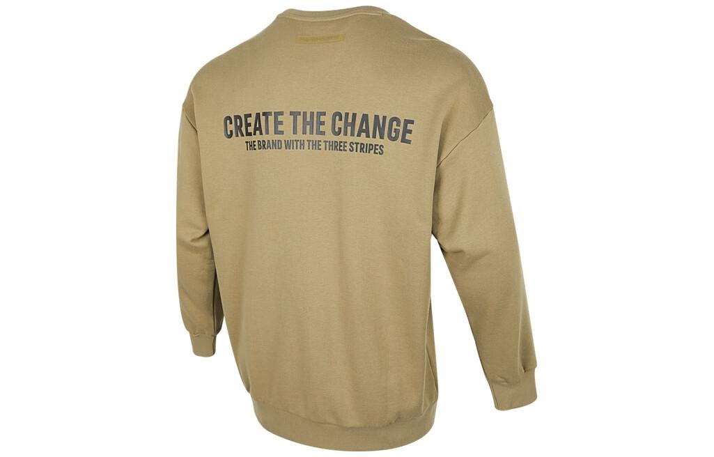 Men's adidas Alphabet Printing Pattern Pullover Round Neck Long Sleeves Green HZ7019
