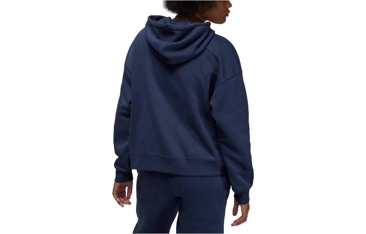 (WMNS) Air Jordan Logo Fleece Hoodie 'Navy' DQ4459-410