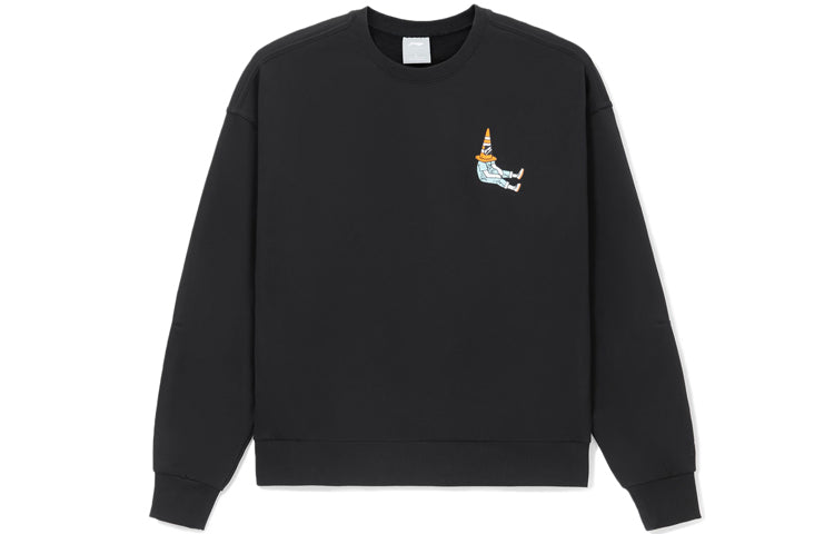 Li-Ning Skateboard Series Back Cartoon Printing Loose Round Neck Pullover 'Black' AWDS165-3