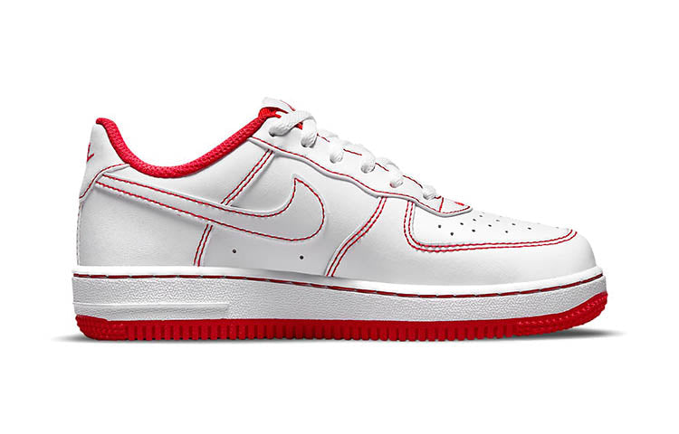 (PS) Nike Force 1 'Contrast Stitch - White University Red' DC9672-100