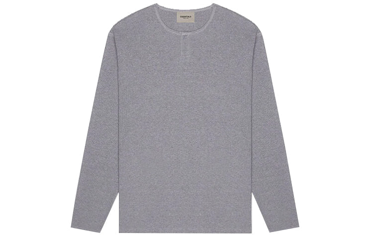 Fear of God Essentials FW20 Long Sleeve Henley Tee 'Grey' FOG-FW20-179