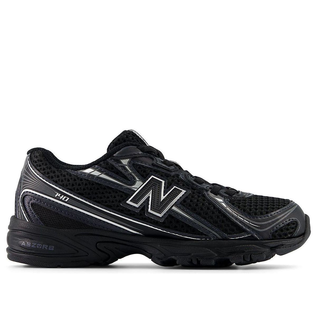(PS) New Balance 740 Bungee Lace 'Black Silver' PZ740BM
