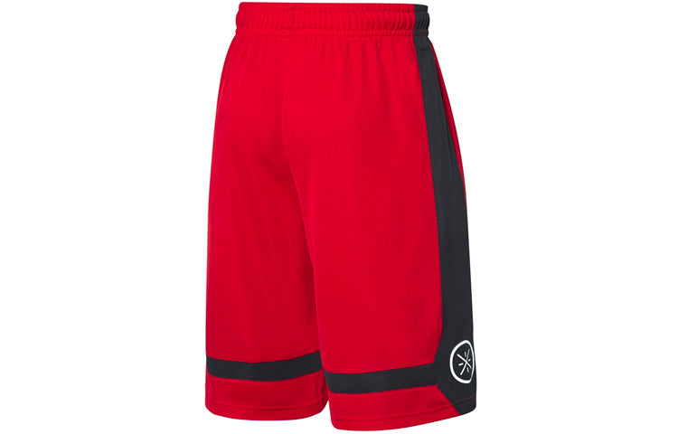 Li-Ning Way of Wade Logo Color Block Basketball Shorts 'Red Black' AAPQ235-3