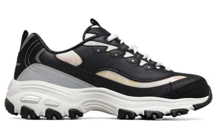 (WMNS) Skechers D'lites 1.0 Running Shoes Black/White/Grey 149240-BKGY