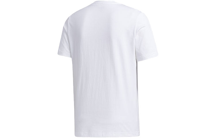 adidas neo x Yellow Crossover Logo Printing Round Neck Short Sleeve White GP5905