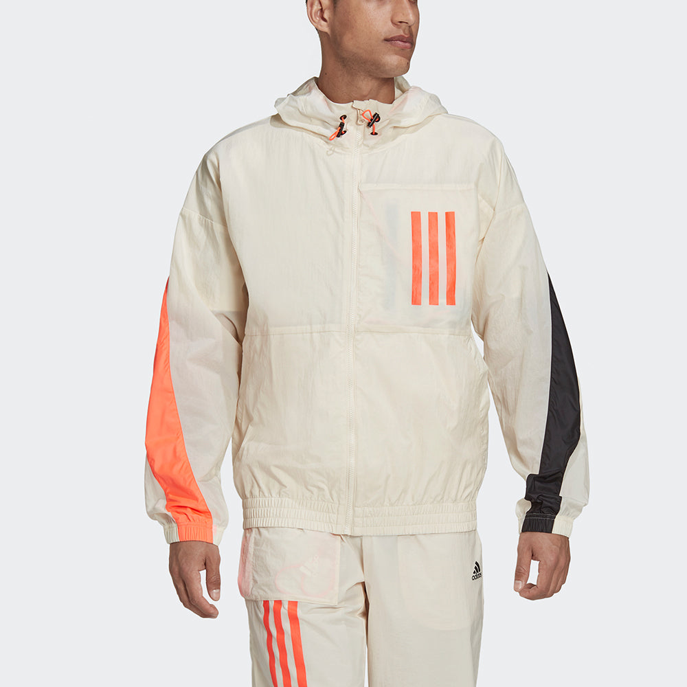 adidas M Wnd Mo Ther Casual Sports Hooded Jacket Creamy White H39836