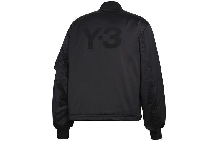 Men's Y-3 Black Back Logo Printing Long Sleeves Jacket Black GK4481
