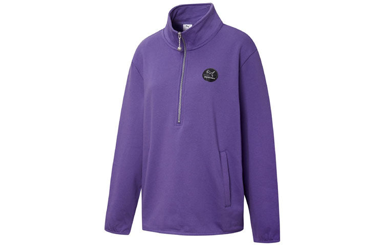 (WMNS) PUMA x PRONOUNCE Half-zip Logo SweatshirtPurple 534040-74