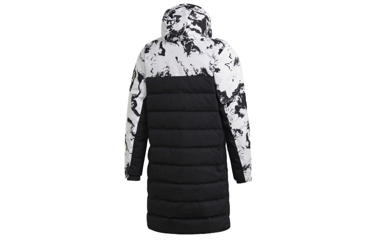 adidas Juve Ssp Dwcoat Juventus Colorblock Soccer/Football mid-length Sports hooded down Jacket Black FT9924