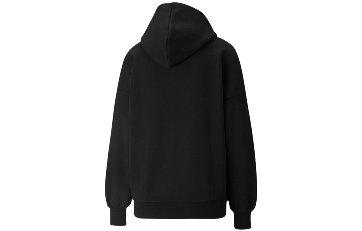 (WMNS) PUMA Logo Wellness Club Crew Hoodie 'Black' 534397-01