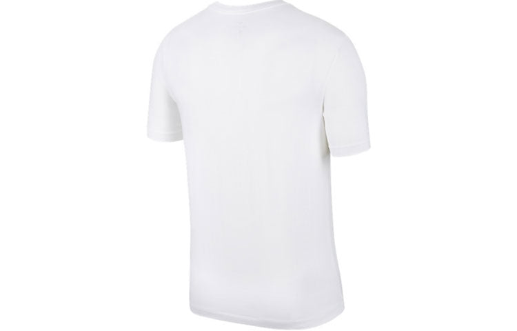 Nike Swoosh Logo Printing Knit Round Neck Short Sleeve White DB5858-100