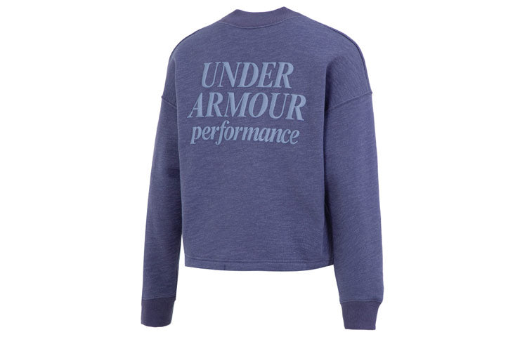 (WMNS) Under Armour Essential Script Crew Sweatshirt 'Purple Blue' 1374108-558