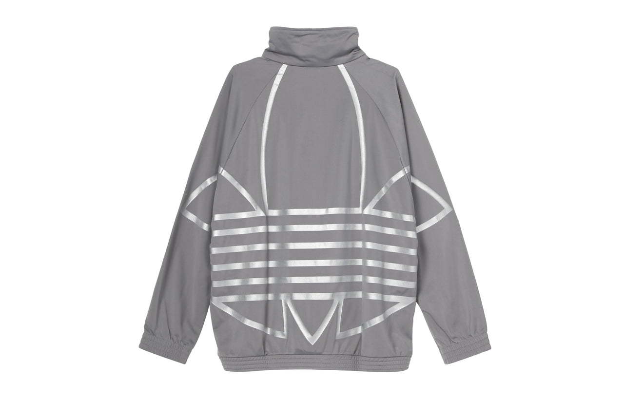 adidas originals Logo Metallic Sports Jacket Gray FS7322