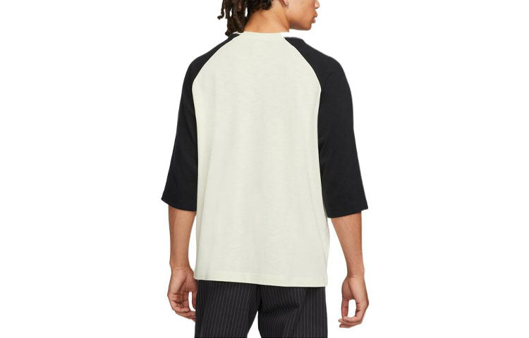 Nike Colorblock Round Neck Three-Quarter Long-Sleeve Coconut Milk T-Shirt DV1726-113