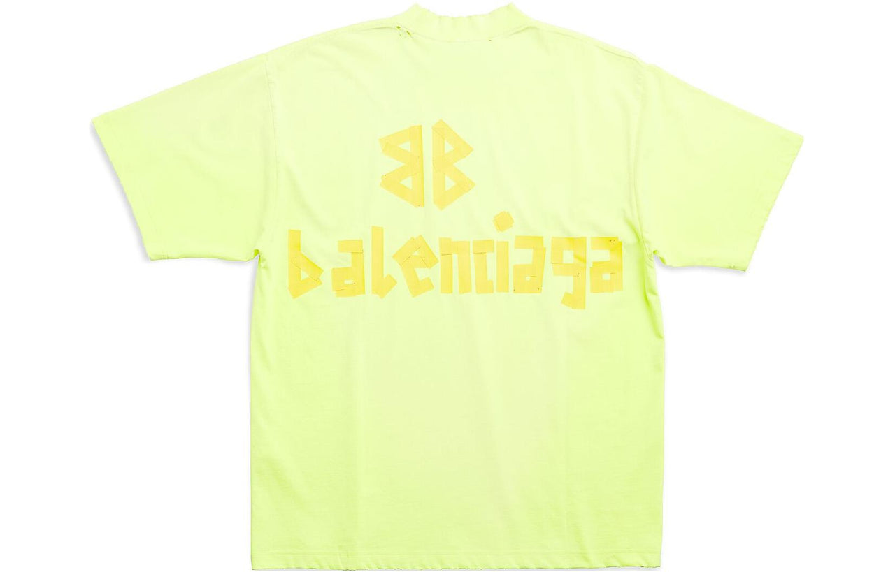 Balenciaga Tape Type T-shirt Medium Fit 'Fluo Yellow' 739784TOVA97204