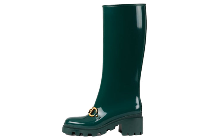 (WMNS) Gucci Rubber Horsebit Tall Boots 'Green' 659707-JCCP0-3154
