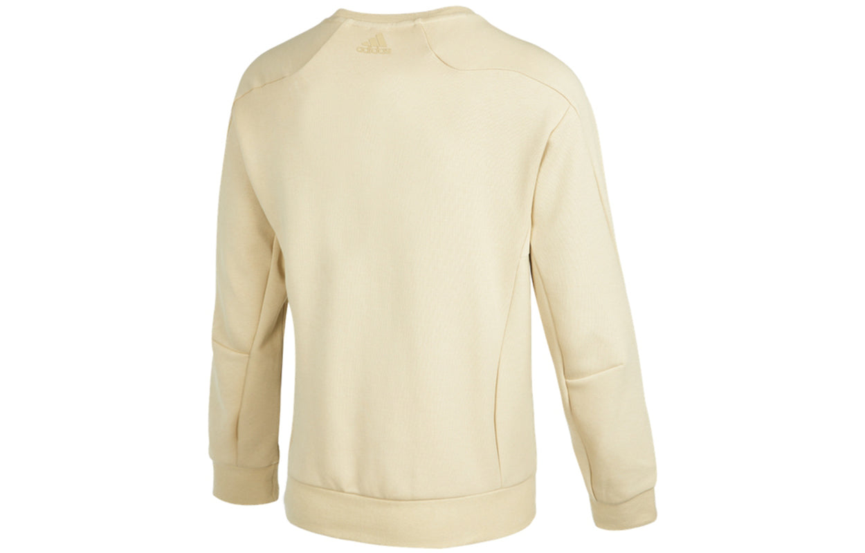 Men's adidas Th Eng Sweat Logo Printing Casual Sports Pullover Khaki H39278