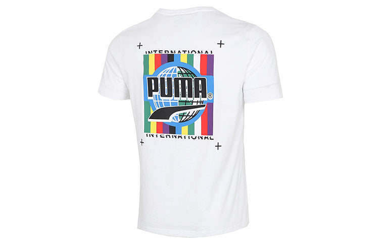 PUMA Graffiti Photo Print Short Sleeve T-Shirt 'White Blue Red' 531307-02