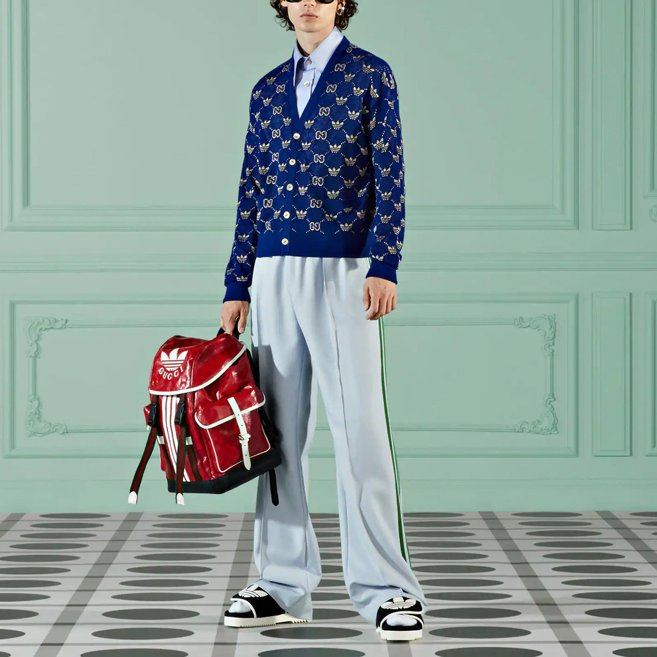 Gucci x adidas GG Trefoil Cardigan 'Blue' 700474-XKCD0-4753