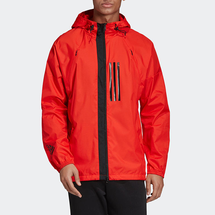 adidas W.N.D. JKT Casual Sports hooded Woven Jacket Pink Red Fluorescence DZ0051