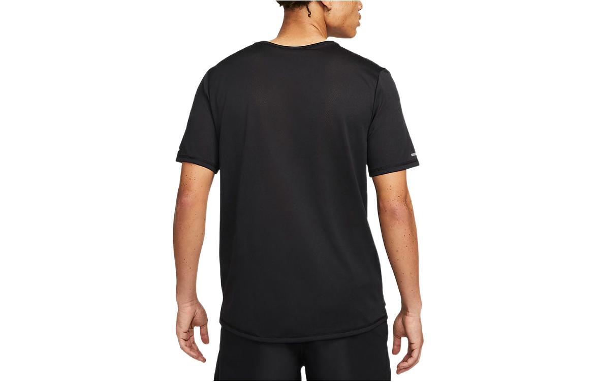 Nike Dri-Fit Miler D.Y.E. Alphabet Logo Sports Round Neck Short Sleeve Black DQ4735-010