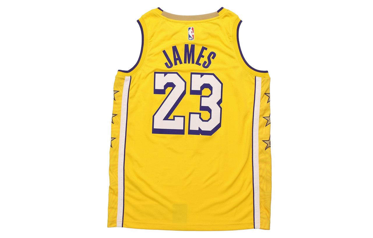 Nike NBA City limited Basketball Vest SW Fan Edition 19-20 Season Lakers LeBron James 23 Yellow AV4646-729