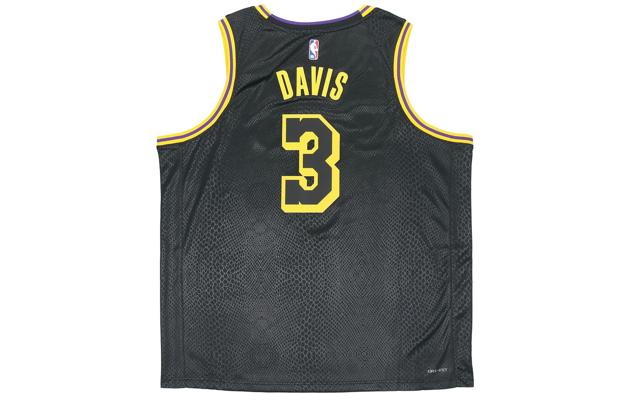 Men's Nike SW Fan Edition Lakers Davis No. 3 Casual Sports Basketball Jersey/Vest Black DJ1433-010