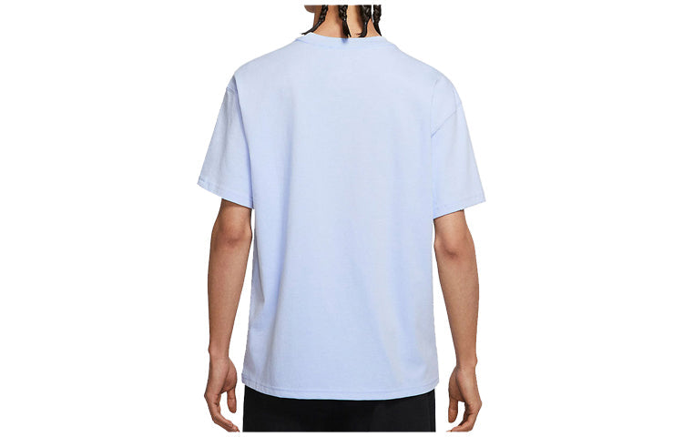 Men's Nike Flowers Alphabet Logo Printing Casual Sports Short Sleeve Light Blue T-Shirt DQ1009-548