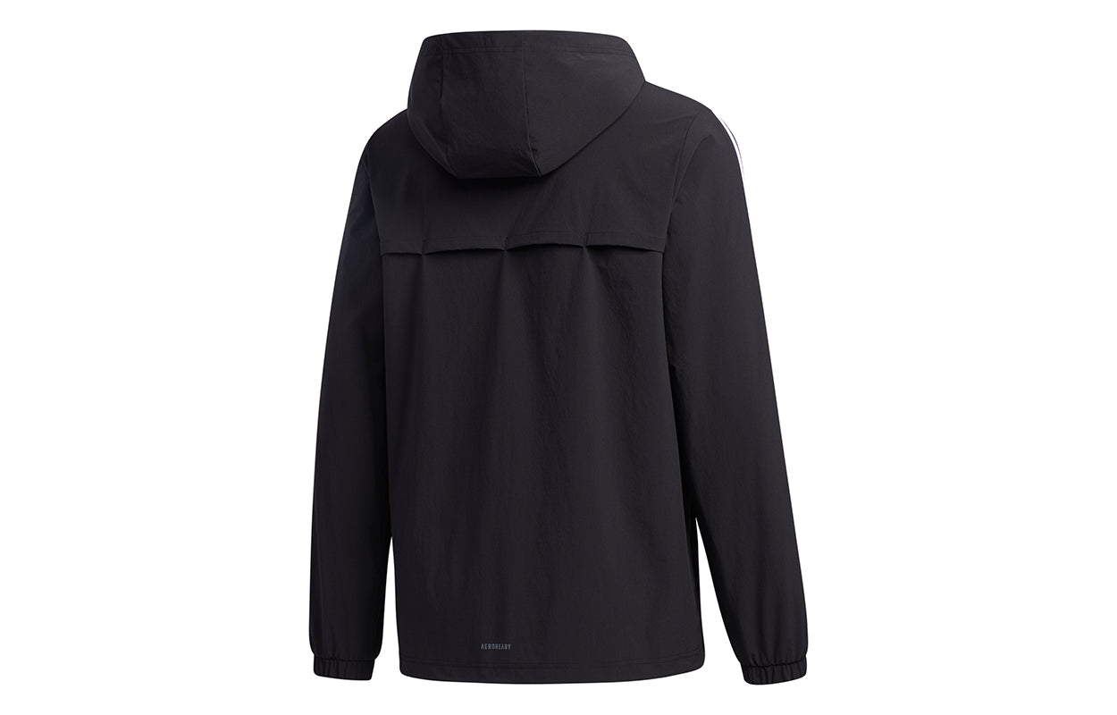 adidas neo M Essential 3-Stripes Windbreaker - Black GJ8911