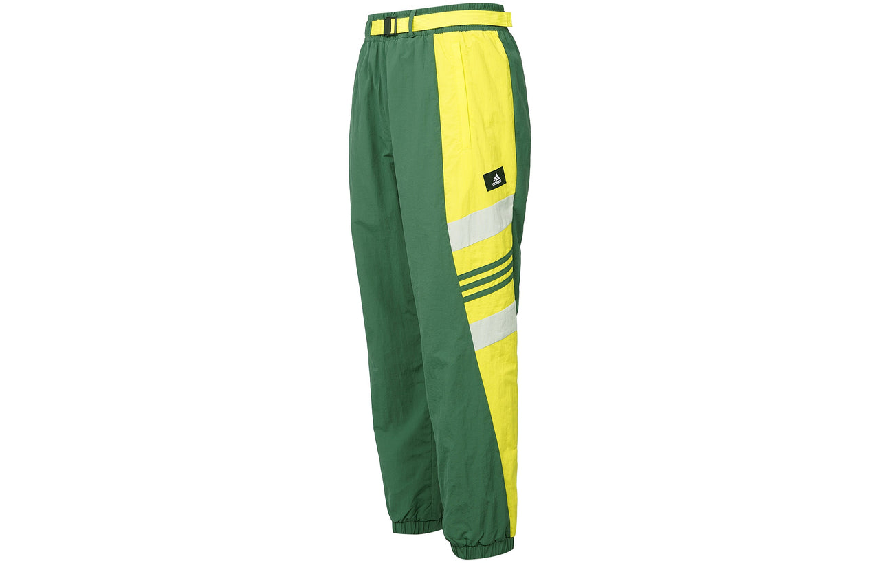adidas Ub Pnt Wv Cb Contrast Color Stitching Casual Sports Long Pants Green GU1743
