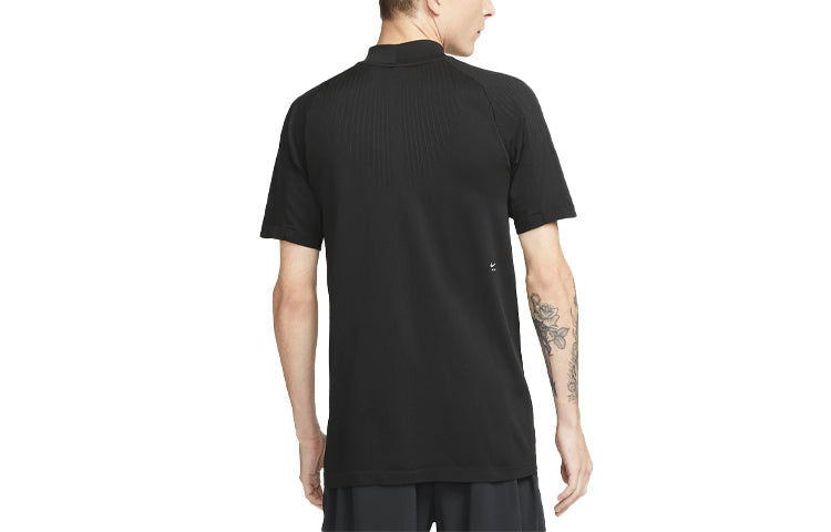 Men's Nike x MMW Crossover Loose Solid Color Short Sleeve Black T-Shirt DD9437-010