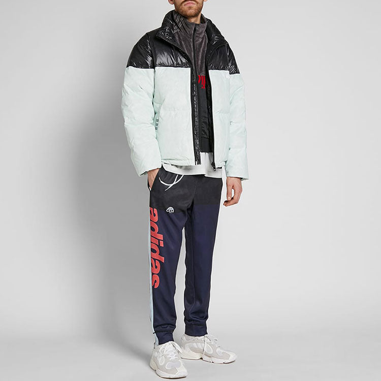 Men's adidas originals x alexander wang Crossover Translucent Ripstop Contrast Color Stitching Mint Green Down Jacket DT9504