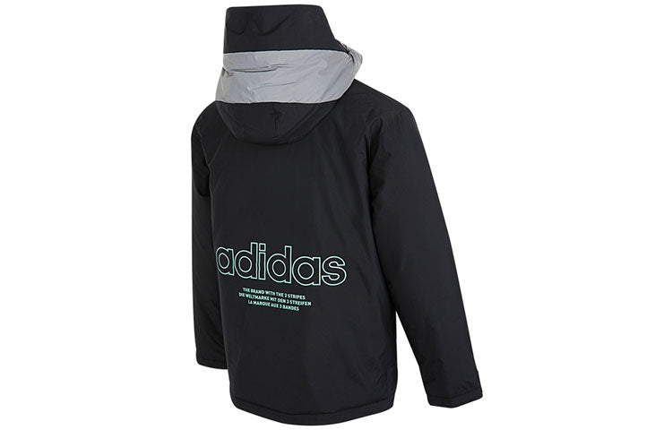 adidas originals Innov Fab Downj Casual Stay Warm Sports hooded down Jacket Black H66017