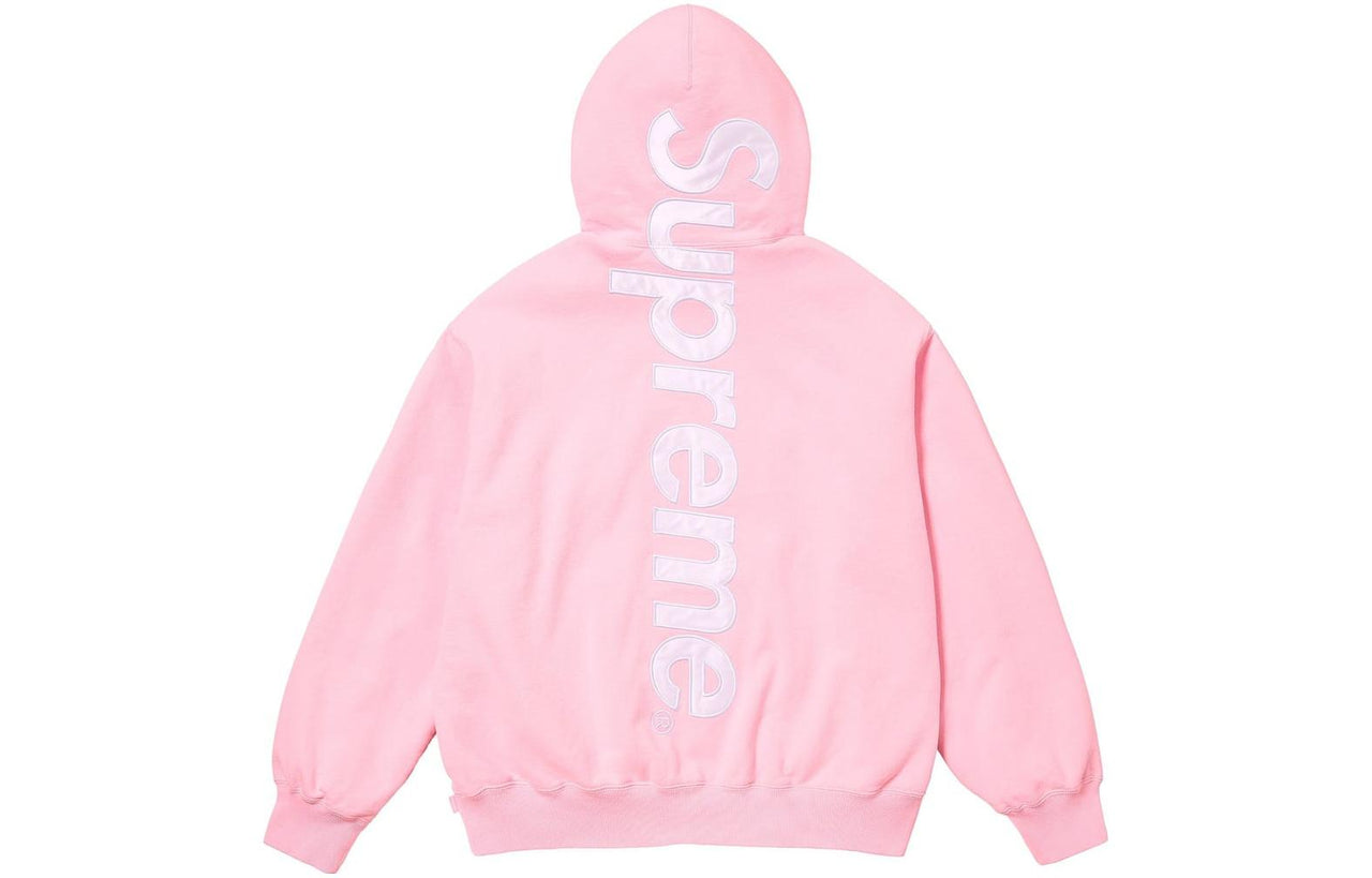 Supreme FW23 Week8 Satin Appliqu Hoodie 'Pink' SUP-FW23-148