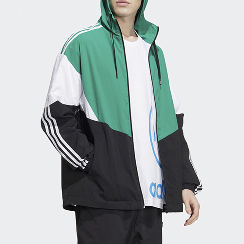 adidas Neo Essentials Woven Jackets 'Green Black' HM2004