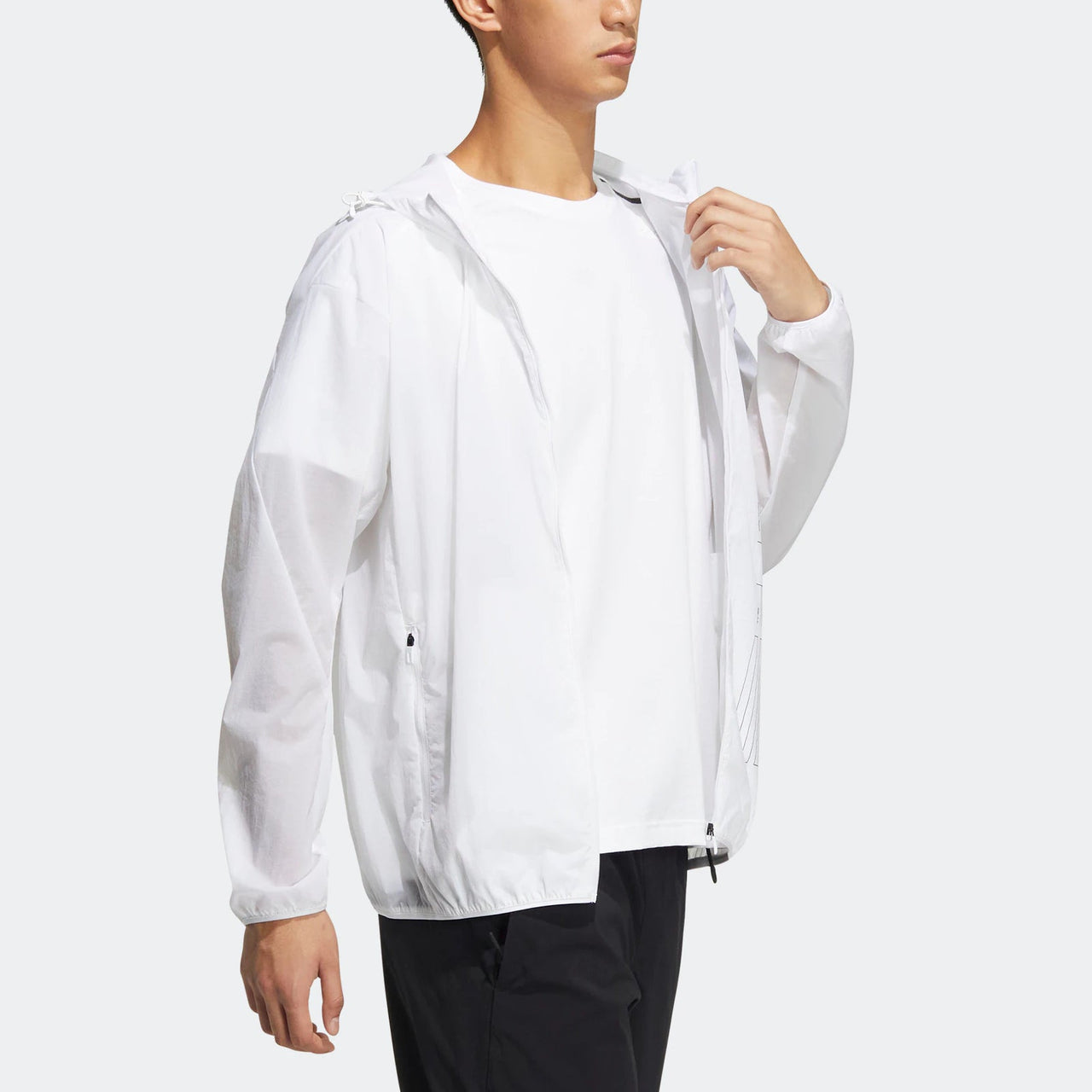 adidas Th Lite Wvjk Solid Color Sports Hooded Jacket White HE9917