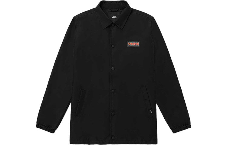 Vans Back Printing Long Sleeves lapel Jacket Couple Style Black VN0A5H8OBLK
