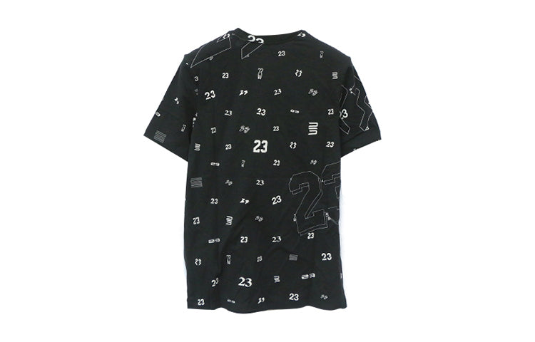 Air Jordan Round Neck Full Print Basketball Athleisure Casual Sports Short Sleeve Black AT0551-010