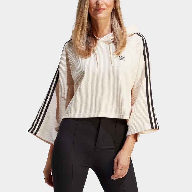 (WMNS) adidas Crop Hoodies 'Beige' IC5461