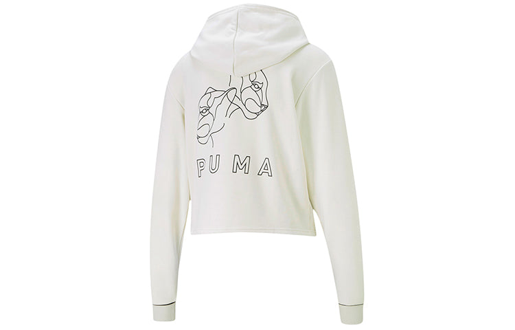 (WMNS) PUMA Style Cat Hoodie 'White Black' 587162-05