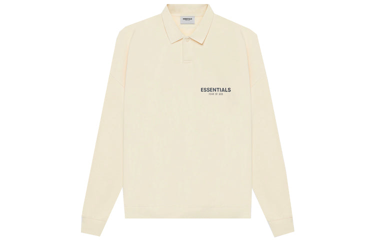 Fear of God Essentials SS21 Long Sleeve French Terry Polo Shirt 'Buttercream' FOG-SS21-637