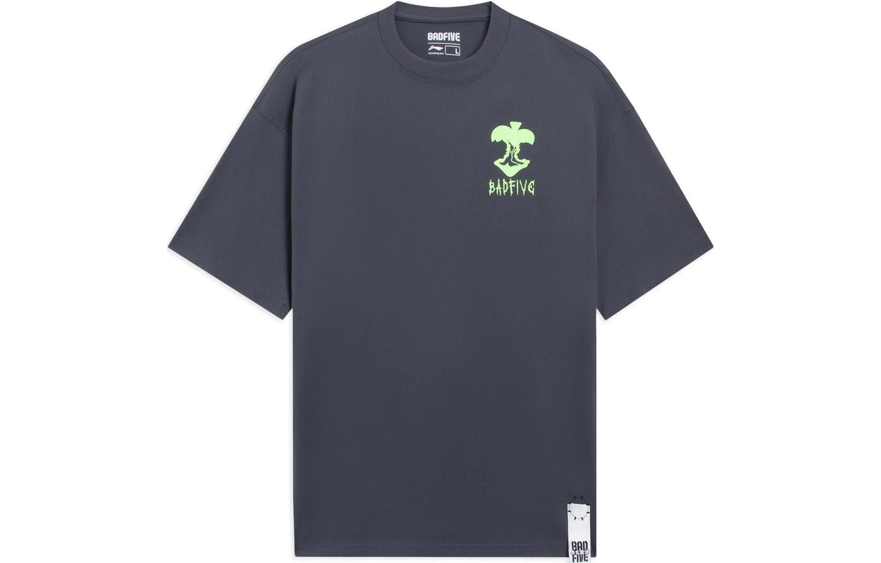 Li-Ning BadFive Graphic Loose Fit T-shirt 'Dark Grey' AHSS421-9