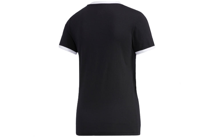 (WMNS) adidas neo Yellow Crossover Sports Short Sleeve Black GL7212