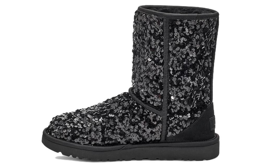 (WMNS) UGG Classic Short 'Sequin Black Grey' 1130650-BLK
